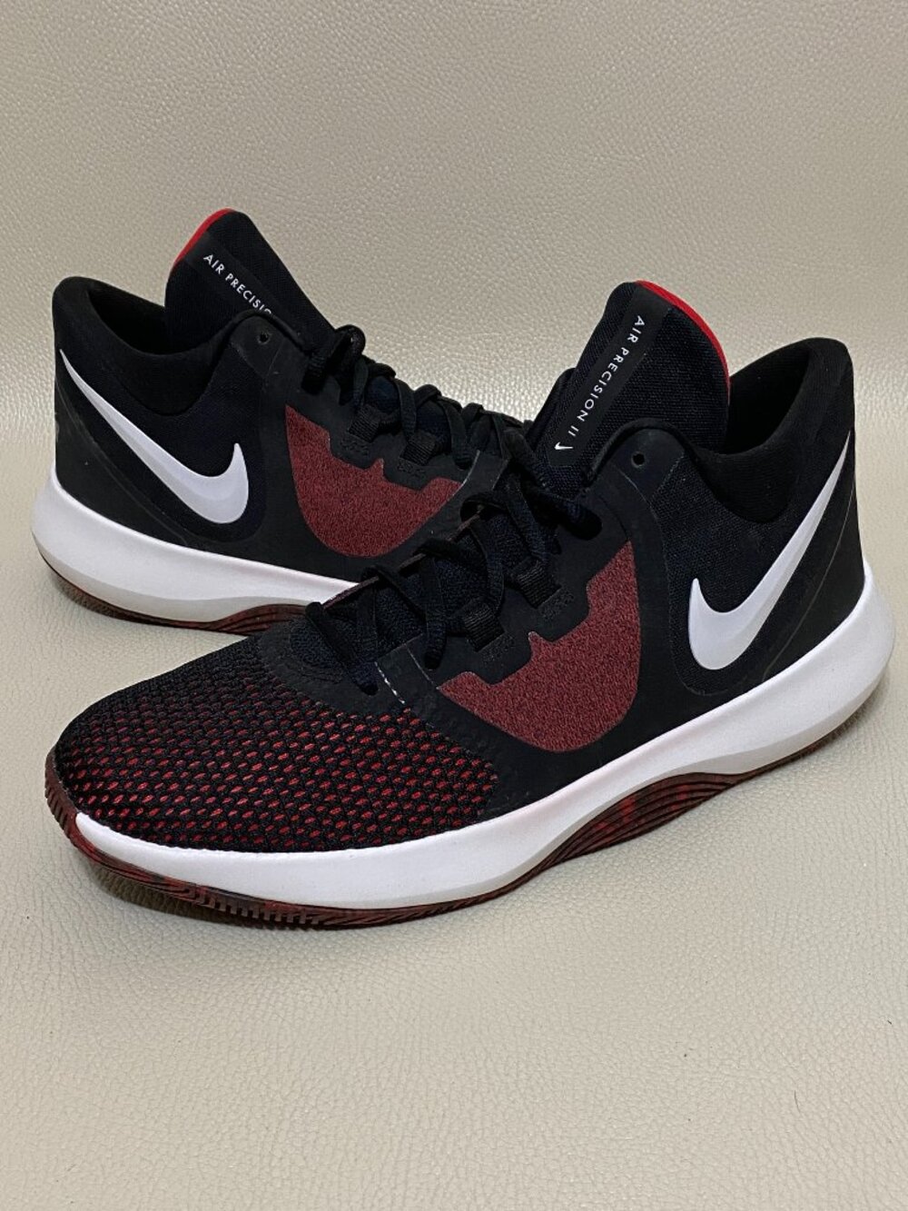Mens Nike Air Precision 2 University Red Size 10 Black & Red Sneakers Shoes